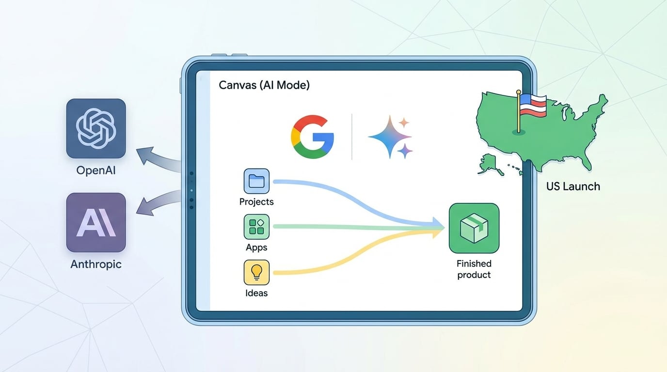 גוגל משיקה את Canvas במצב AI לכל המשתמשים בארצות הברית